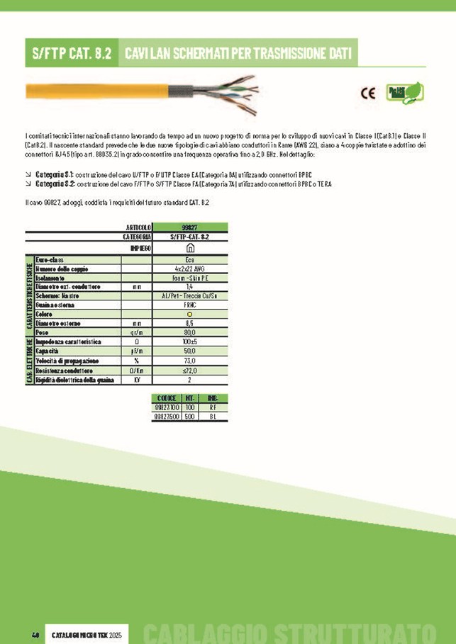 Caratteristiche Tecniche Cat 8.2