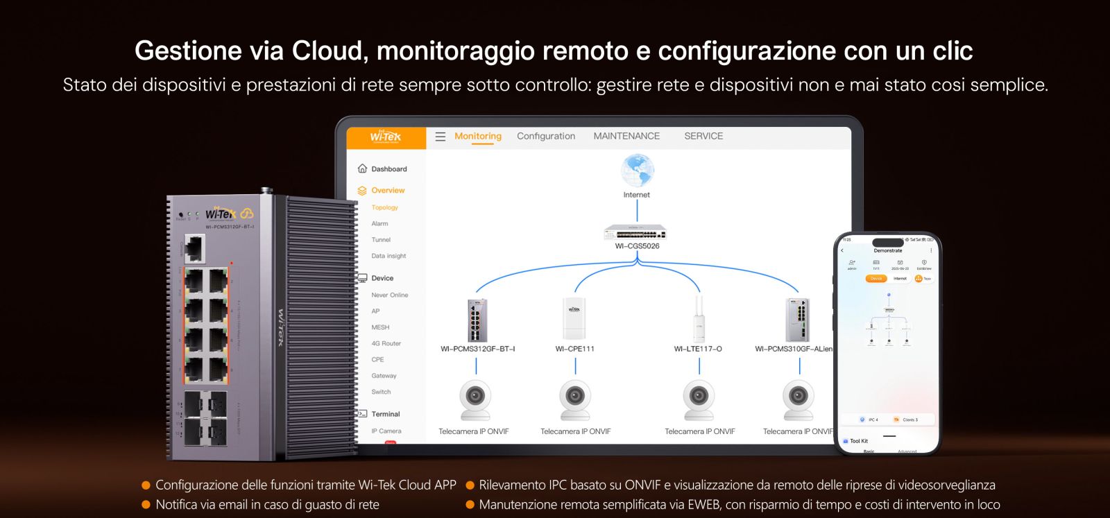 WI-PCMS312GF-BT-I(V3)  Gestione Cloud