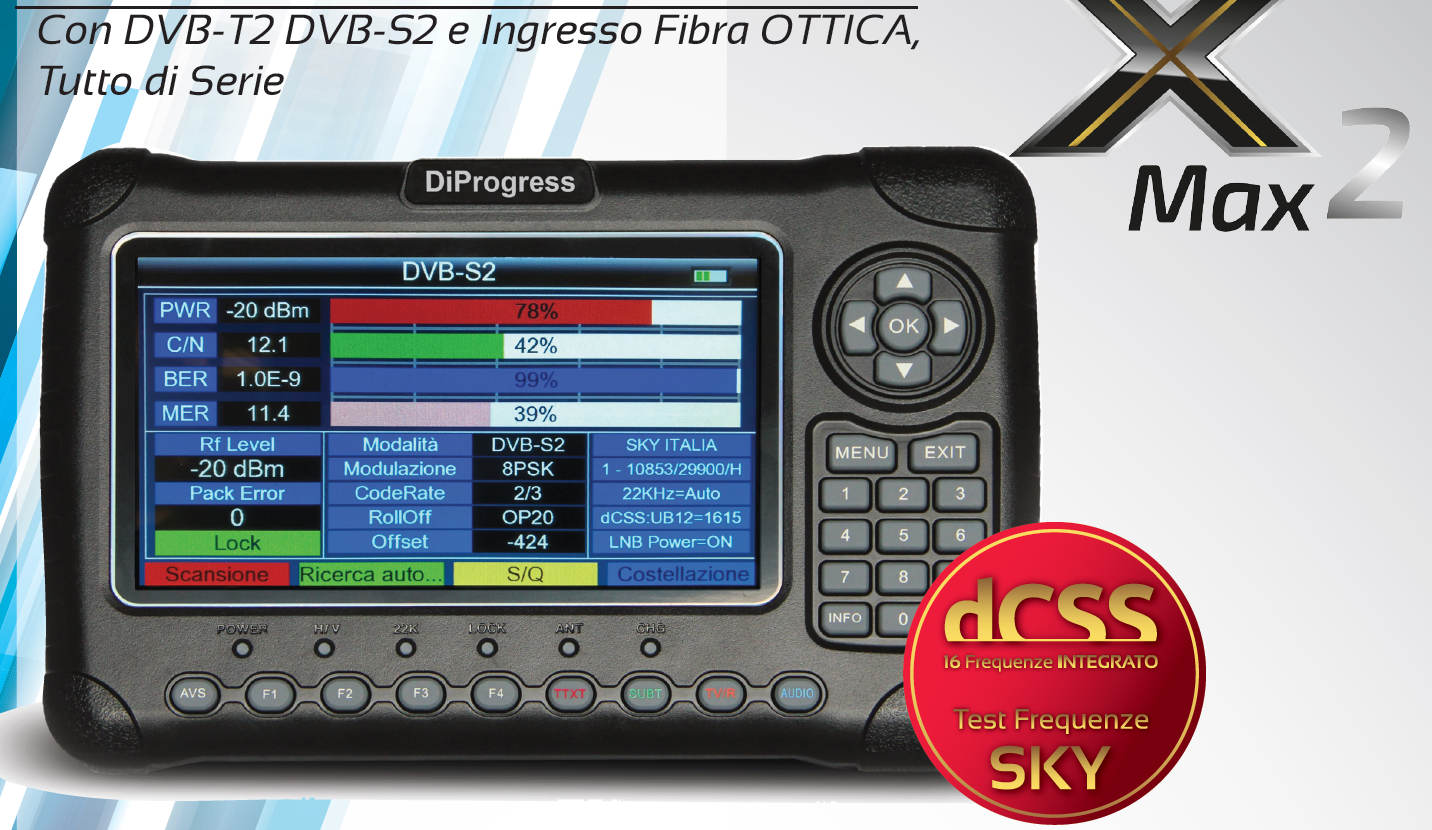 Misuratore Combo DPMax2 - TV SAT -FIBRA OTTICA FULL HD 7